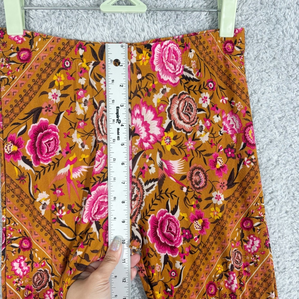 Spell Babushka Bells Amber Floral Bell Bottom Flares Size S Pull On 70s Hippie - Picture 3 of 7